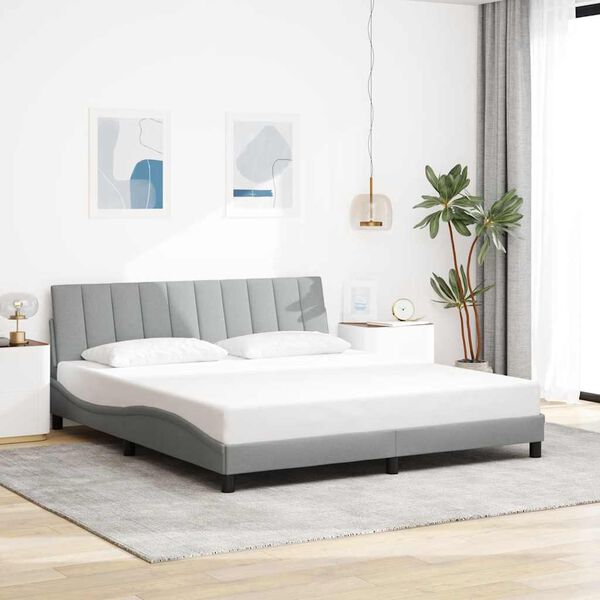 vidaXL Bed Frame without Mattress "Hanko" Light Grey 180x200cm Fabric