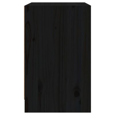 vidaXL Sängbord 2 st svart 40x31x50 cm massivt furu