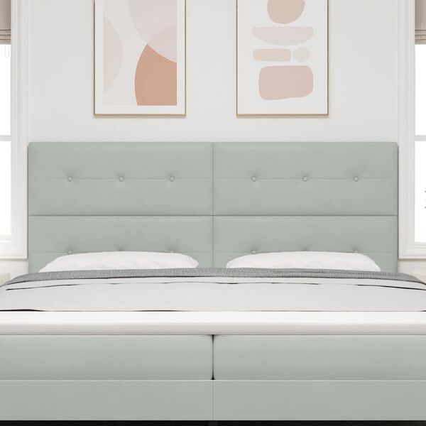 vidaXL Huvudgavel Ljusgr&aring; 200 cm Sammet