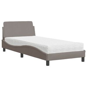 vidaXL S&auml;ng med madrass Dover taupe 80x200 cm tyg