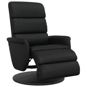vidaXL Reclinerf&aring;t&ouml;lj med fotst&ouml;d svart konstl&auml;der