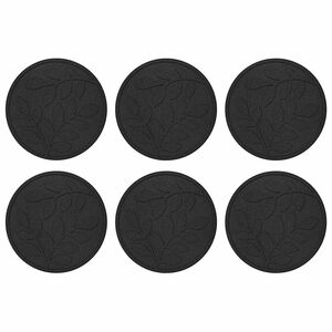 vidaXL Stepping Stone 6 st Svart &Oslash; 44 x 2 cm Gummi