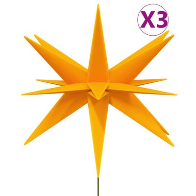 vidaXL Stjärnor med spett LED 3 st vikbar gul 35 cm