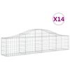 vidaXL Gabion b&aring;gformad 14 st 200x30x40/60 cm galvaniserat j&auml;rn