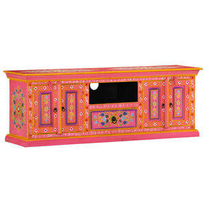 vidaXL Tv-b&auml;nk rosa 110x30x40 cm massivt mangotr&auml;