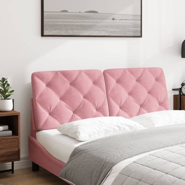vidaXL Headboard Cushion Pink 140 cm Velvet