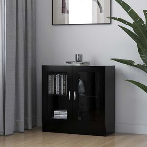 vidaXL Vitrinsk&aring;p svart 82,5x30,5x80 cm konstruerat tr&auml;