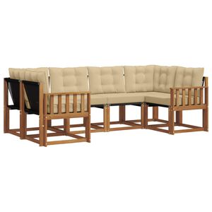 vidaXL Utomhussoffset 6 st Naturlig och Beige