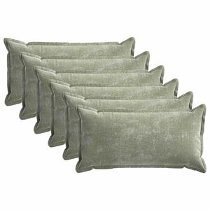 vidaXL Kudd&ouml;verdrag 6 pcs HOUTEN Gr&ouml;n 40 x 80 cm Chenilletyg
