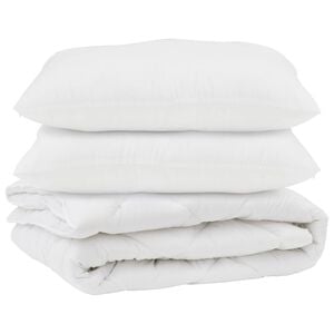 vidaXL Dunt&auml;cke med kudde 3 pcs Vit Mikrofiber