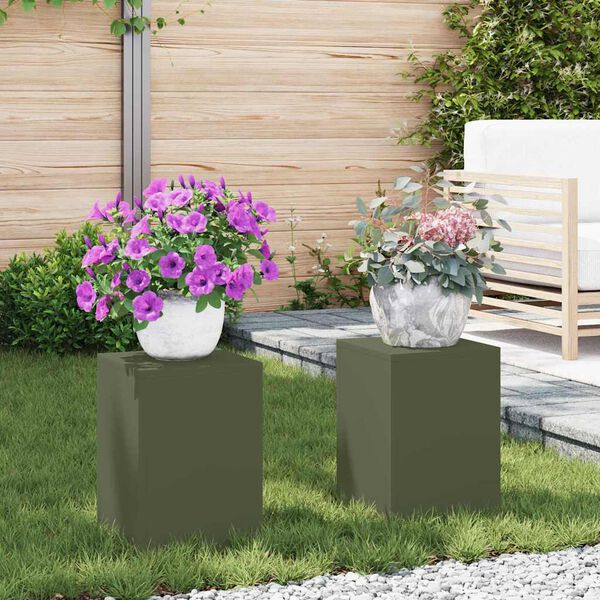 vidaXL Växtställ 2 pcs Olivgrön 24 x 24 x 35 cm Stål