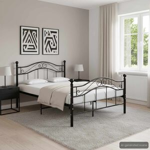 vidaXL S&auml;ngram utan madrass svart metall 120x200 cm