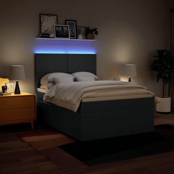 vidaXL Rams&auml;ng med madrass bl&aring; 160x200 cm tyg