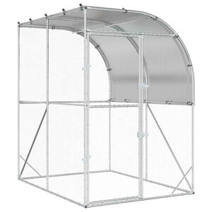vidaXL H&ouml;nsg&aring;rd Silver 200 x 200 x 215 cm Galvaniserat st&aring;l