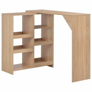 vidaXL Barbord med flyttbar hylla ek 138x39x110 cm