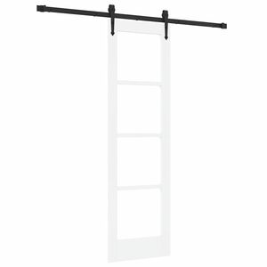 vidaXL Skjutd&ouml;rr Vit 61 x 198,5 cm Massivt talltr&auml; och glas