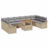 vidaXL Tr&auml;dg&aring;rdsoffset 9 st Beige Poly rattan