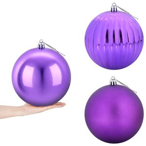 vidaXL Julgranskulor XXL 3 st Lila &Oslash; 25 cm Plast