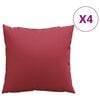vidaXL Soffdynor 4 st vinr&ouml;d 60x60 cm tyg