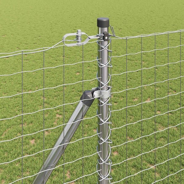 vidaXL Stängselstolpe Övrigt 52 pcs Grå 3,2 x 3,2 x 180 cm Stål