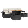 vidaXL Loungegrupp med dynor 6 delar svart konstrotting