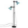 vidaXL Golvlampa 25 W nött blå 25x25x90/140 cm E27