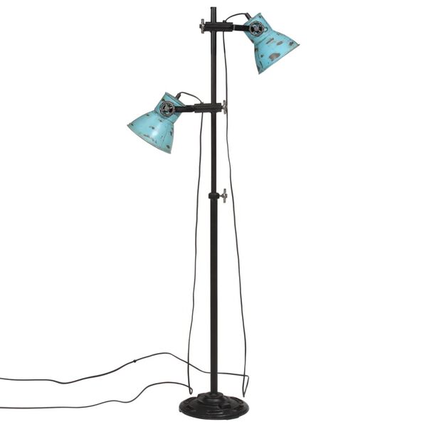 vidaXL Golvlampa 25 W nött blå 25x25x90/140 cm E27