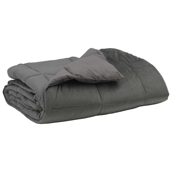 vidaXL Full &Aring;rs-Duvet Quiltad Ljusgr&aring; 200 x 240 cm Mikrofiber