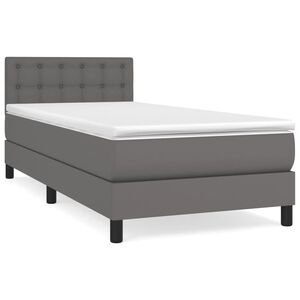 vidaXL Rams&auml;ng med madrass gr&aring; 80x200 cm konstl&auml;der
