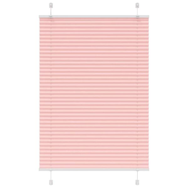 vidaXL Plisserad persienn rosa 85x100 cm tyg bredd 84,4 cm polyester