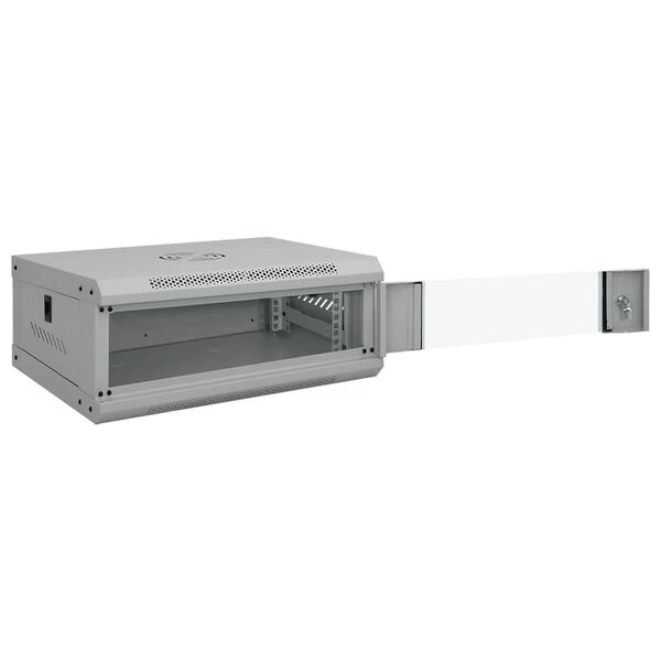 vidaXL Nätverkskabinet med lagring Grå 53 x 35 x 21 cm Stål