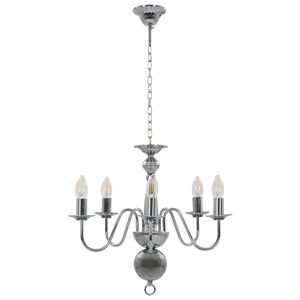 vidaXL Takkrona silver 5 x E14-gl&ouml;dlampor