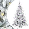 vidaXL Plast Hingad Julgran med 300 LED-lampor Vit 180 cm PVC och st&aring;l