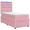 vidaXL LED s&auml;ngram med madrass med huvudgavel Rosa 100 x 200 cm Sammet