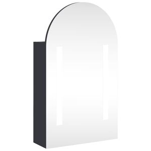 vidaXL Spegelsk&aring;p och LED-lampa b&aring;gformad gr&aring; 42x13x70 cm
