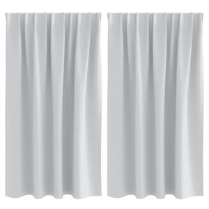 vidaXL M&ouml;rkl&auml;ggningsgardiner med Ringar 2 pcs Ljusgr&aring; 140 x 140 cm