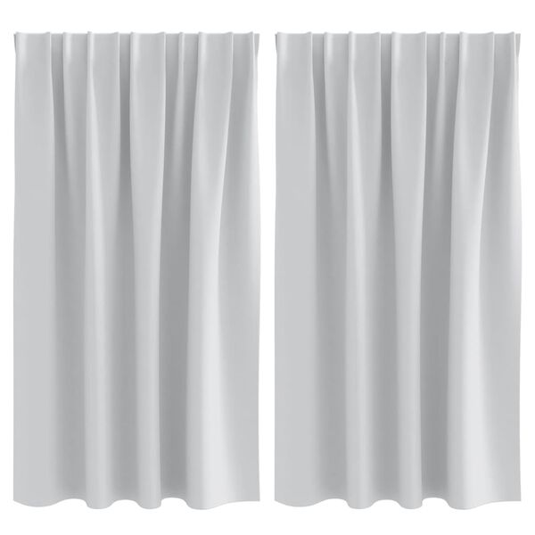 vidaXL M&ouml;rkl&auml;ggningsgardiner med Ringar 2 pcs Ljusgr&aring; 140 x 140 cm