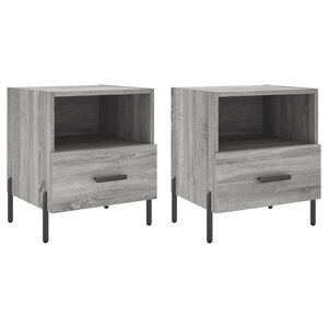 vidaXL S&auml;ngbord 2 st gr&aring; sonoma 40x35x47,5 cm konstruerat tr&auml;