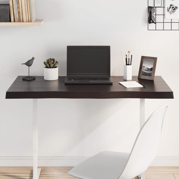 vidaXL Bordsskiva mörkbrun 100x50x(2-4) cm massivt trä levande kant