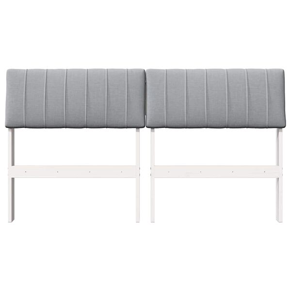 vidaXL Kl&auml;dd s&auml;nggavel Ljusgr&aring; 135 cm Massiv furu