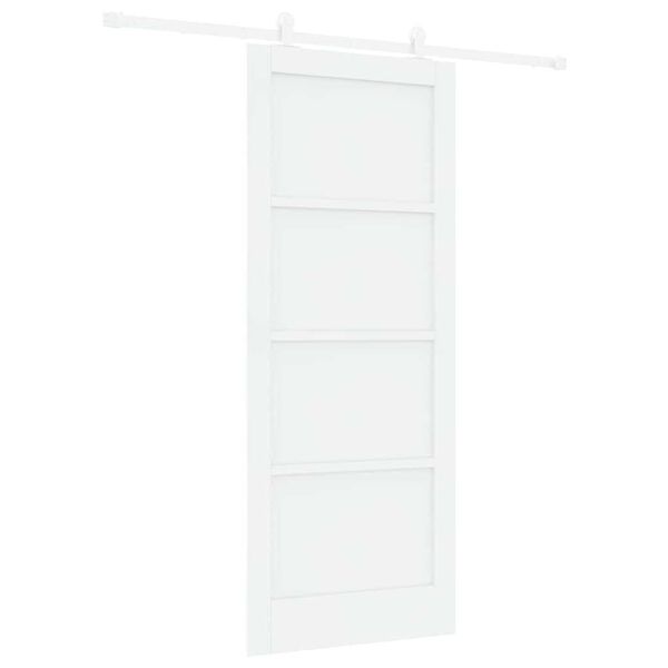 vidaXL Skjutd&ouml;rr Vit 83 x 202 cm Massiv furu