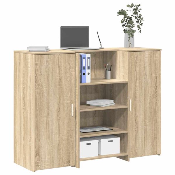 vidaXL Receptionsdisk sonoma-ek 135x50x103,5 cm konstruerat tr&auml;