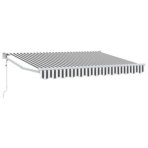 vidaXL Utdragbar markis Antracit och vitt 2,5 x 2 m