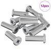 vidaXL L&aring;smutter 12 st Silver M6 x 25 mm St&aring;l