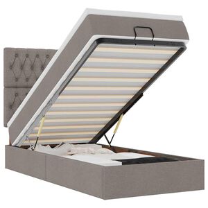 vidaXL Ottoman s&auml;ng med madrass taupe 100x200 cm tyg