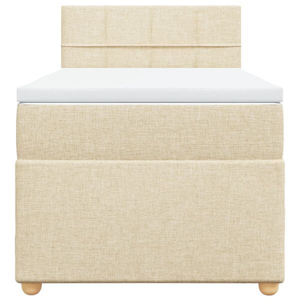 vidaXL Ramsäng med madrass gräddvit 100x200 cm tyg