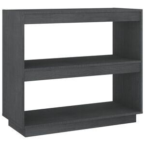 vidaXL Bokhylla gr&aring; 80x35x71 cm massiv furu