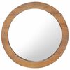 vidaXL V&auml;ggspegel rund 60 cm teak