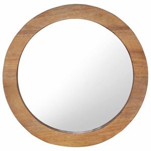 vidaXL V&auml;ggspegel rund 60 cm teak