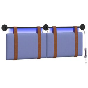 vidaXL H&auml;ngande s&auml;nggavel Med LED-lampa Jeansbl&aring; Antik PU